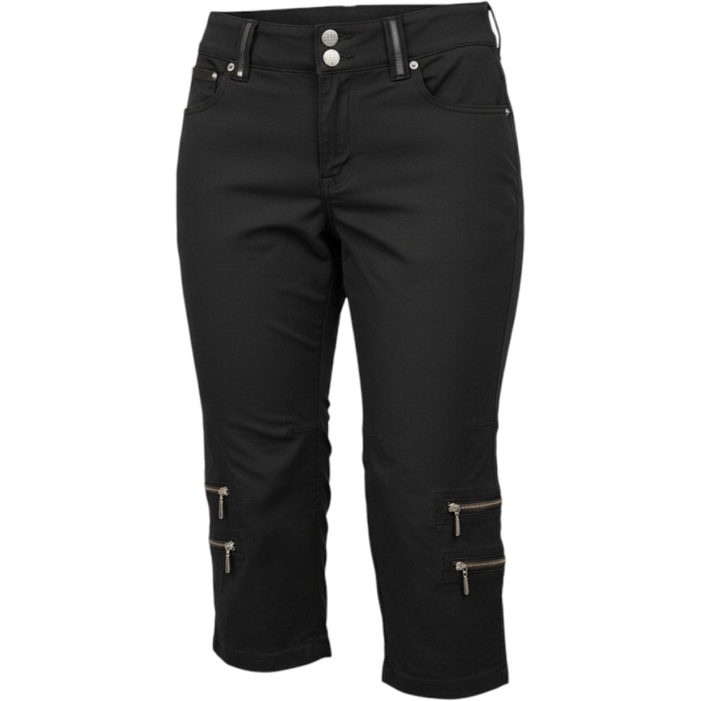 JAMIE SADOCK Womens Golf Capri Pants|4|Black Stretch Zip Pocket Cropped Athletic